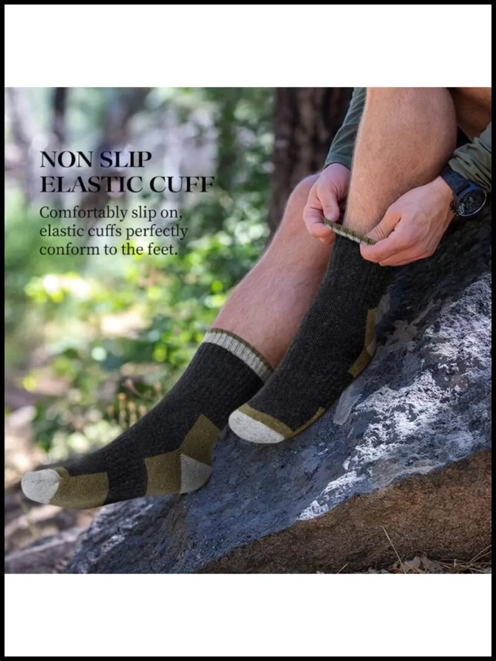 Men's Merino Wool Hiking Socks 5 Pair Thermal Heavy Cushion Crew